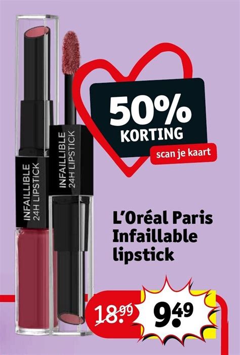 L'Oréal Paris Infaillible lipstick aanbieding bij Kruidvat.